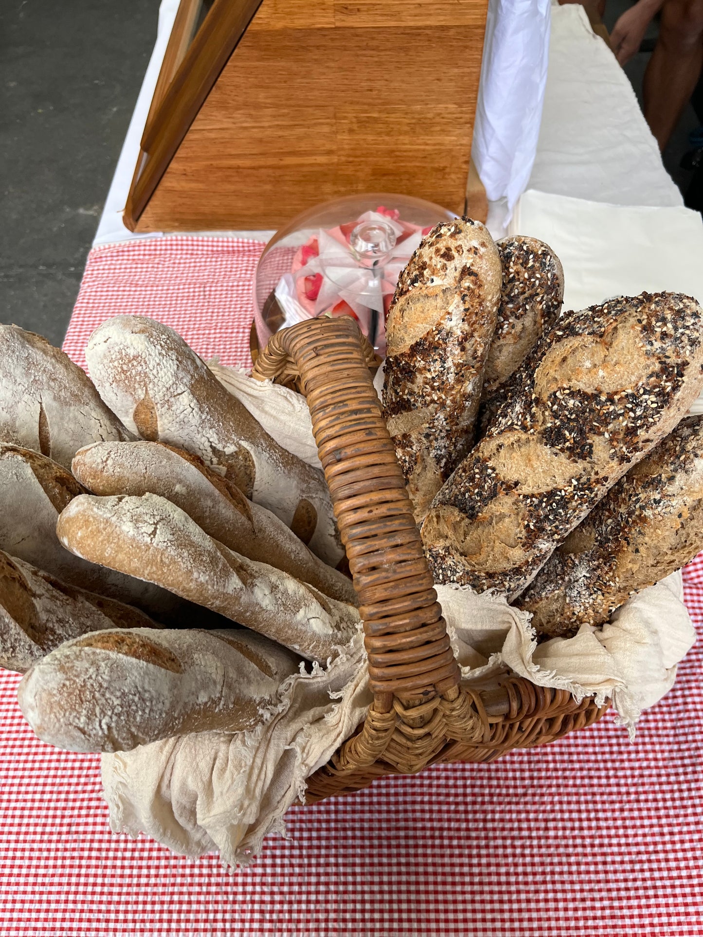 Sourdough freshly milled baguette